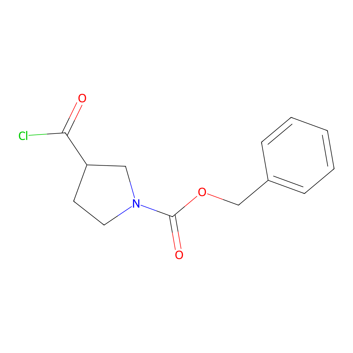 Benzyl 3-(chlorocarbonyl)pyrrolidine-1-carboxylate molecular structure, CAS 1823237-17-7
