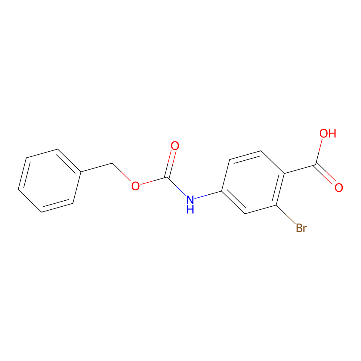 4-{[(Benzyloxy)carbonyl]amino}-2-bromobenzoic acid molecular structure, CAS 1823237-31-5