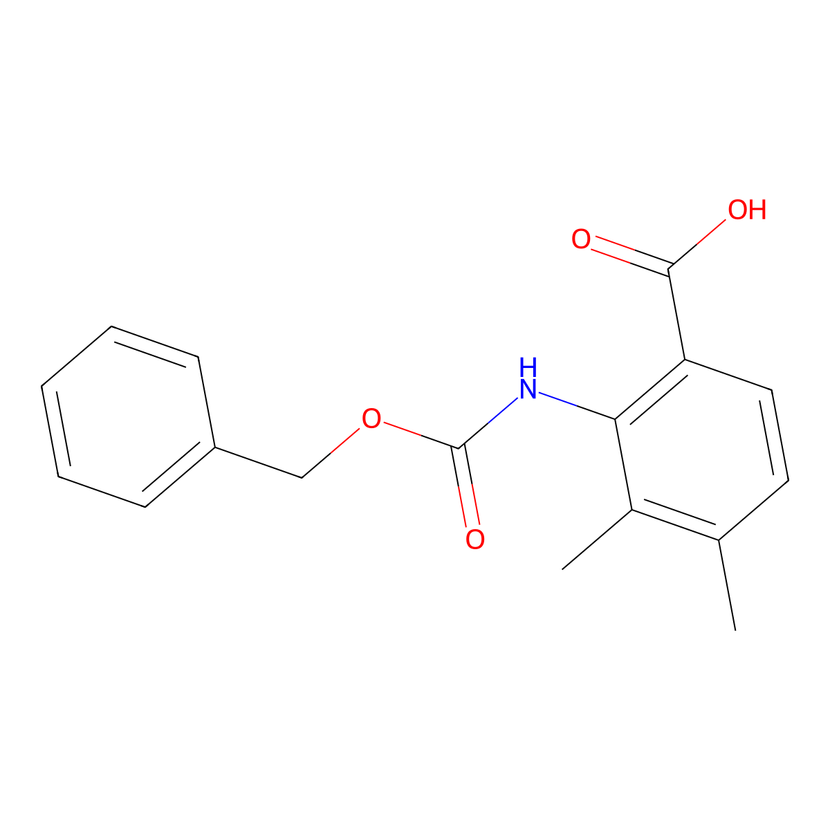 2-{[(Benzyloxy)carbonyl]amino}-3,4-dimethylbenzoic acid molecular structure, CAS 1823237-40-6