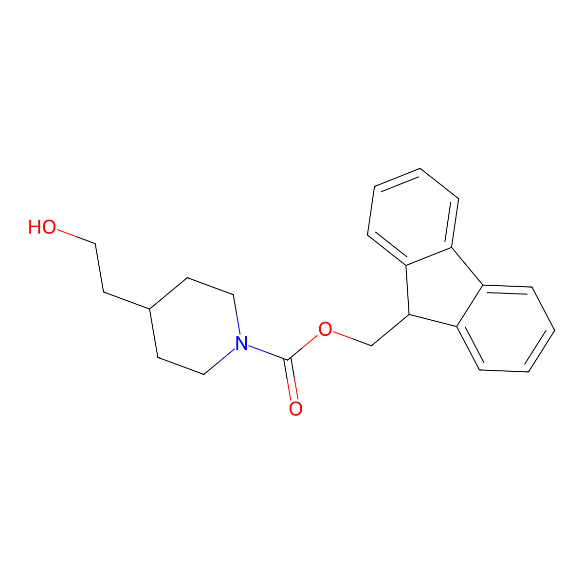 (9H-fluoren-9-yl)methyl 4-(2-hydroxyethyl)piperidine-1-carboxylate molecular structure, CAS 1823238-02-3