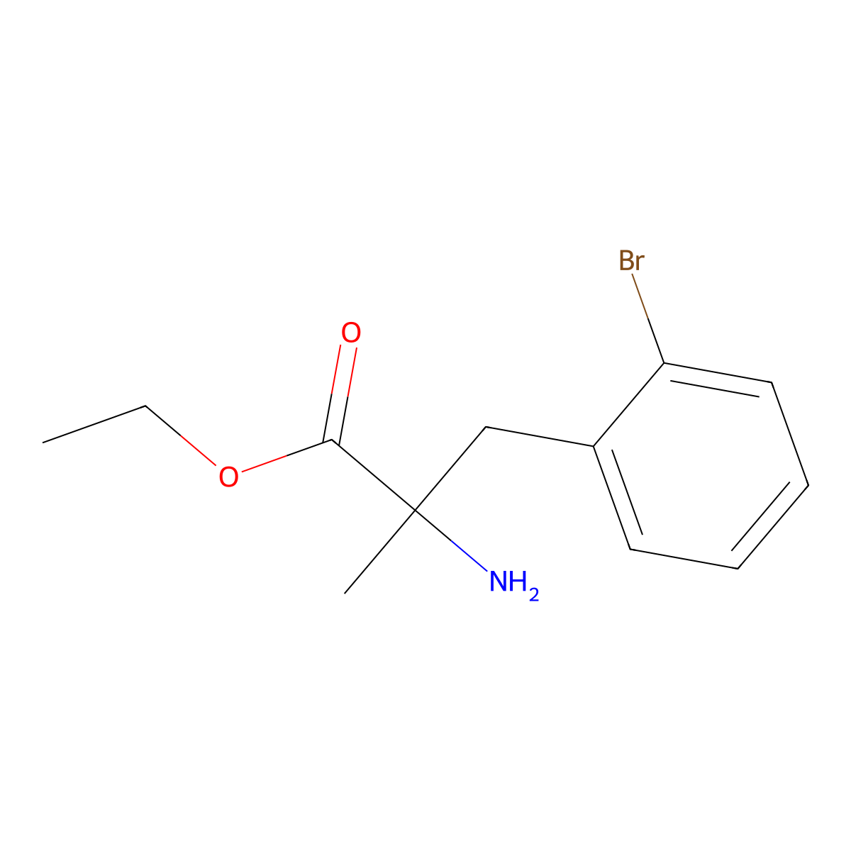 Ethyl 2-amino-3-(2-bromophenyl)-2-methylpropanoate molecular structure, CAS 1823240-04-5