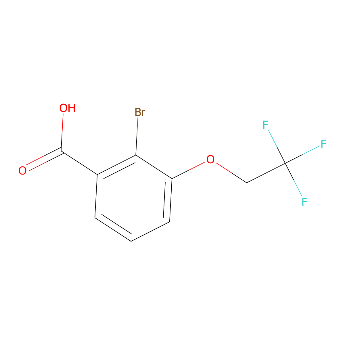 2-Bromo-3-(2,2,2-trifluoroethoxy)benzoic acid molecular structure, CAS 1823240-82-9