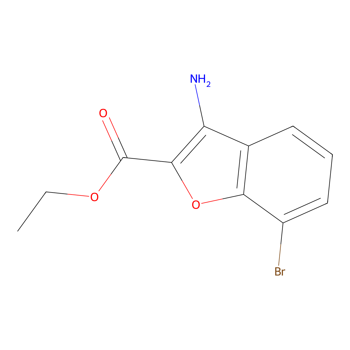 Ethyl 3-amino-7-bromobenzofuran-2-carboxylate molecular structure, CAS 1823241-41-3