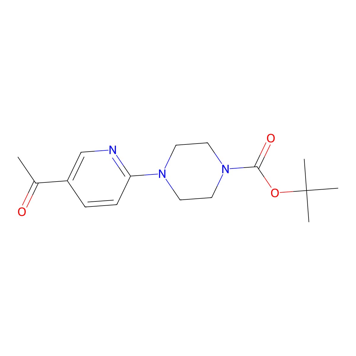 Tert-butyl4-(5-acetylpyridin-2-yl)piperazine-1-carboxylate molecular structure, CAS 1823243-08-8