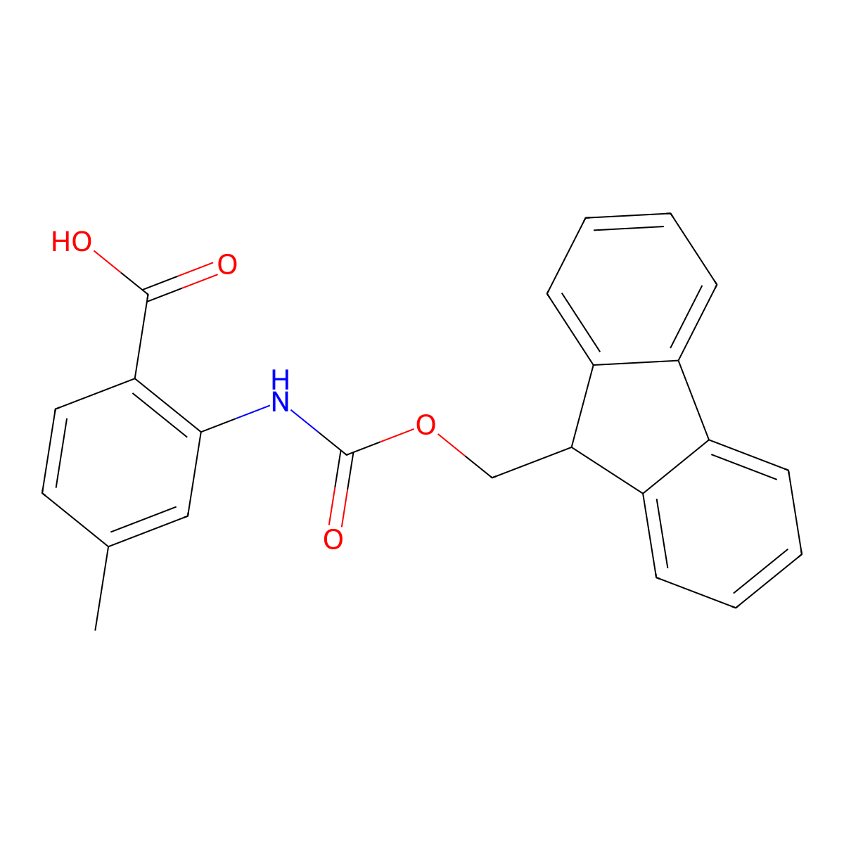 2-({[(9H-fluoren-9-yl)methoxy]carbonyl}amino)-4-methylbenzoic acid molecular structure, CAS 1823243-87-3