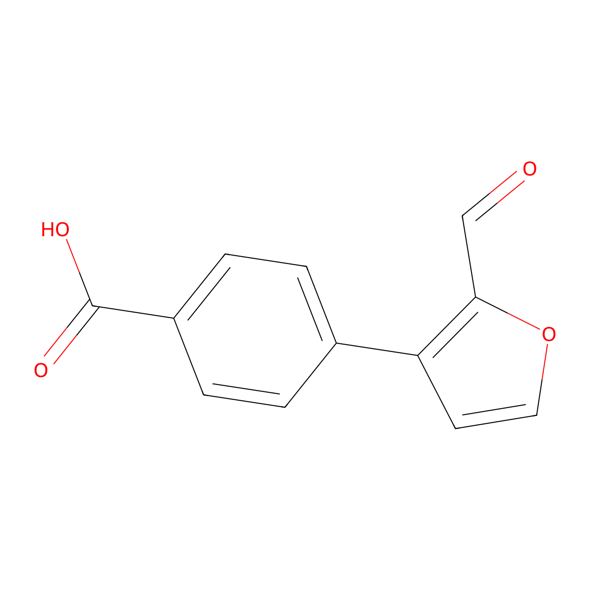 4-(2-Formylfuran-3-YL)benzoic acid molecular structure, CAS 1823244-05-8