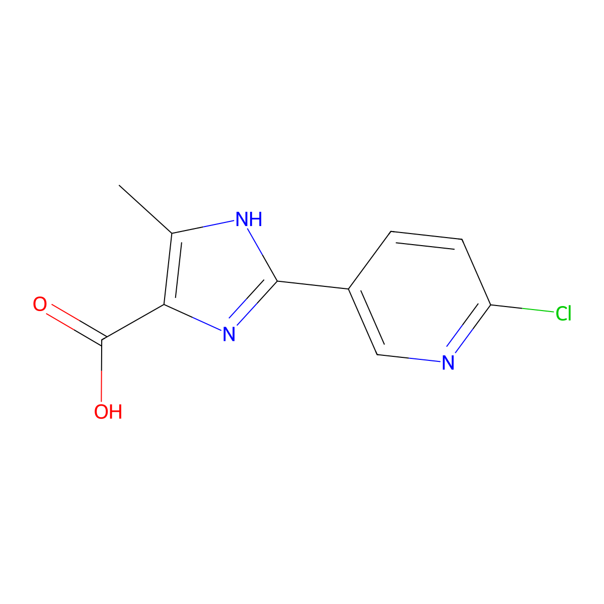 2-(6-Chloropyridin-3-yl)-4-methyl-1H-imidazole-5-carboxylic acid molecular structure, CAS 1823244-41-2