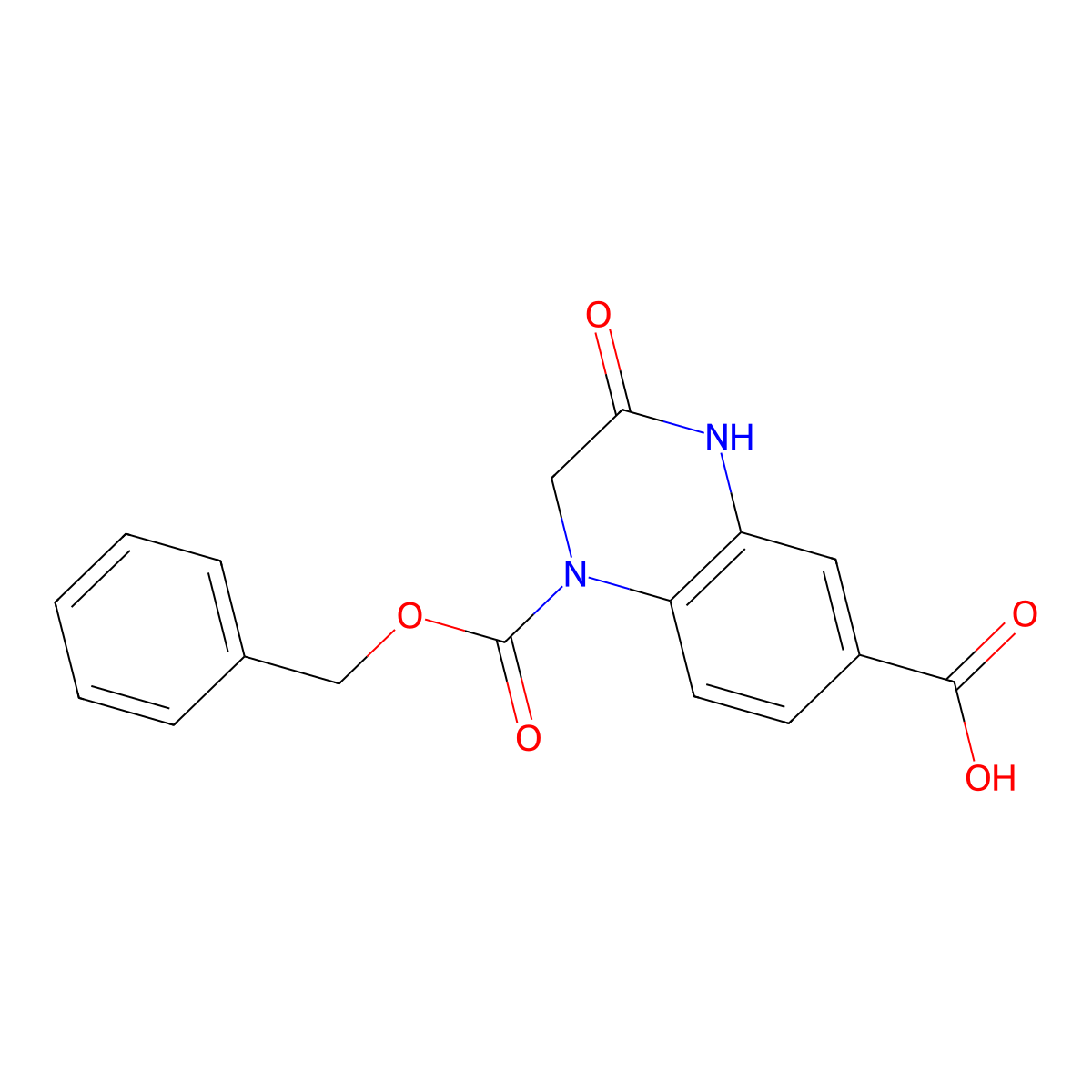 1-[(Benzyloxy)carbonyl]-3-oxo-1,2,3,4-tetrahydroquinoxaline-6-carboxylic acid molecular structure, CAS 1823244-66-1