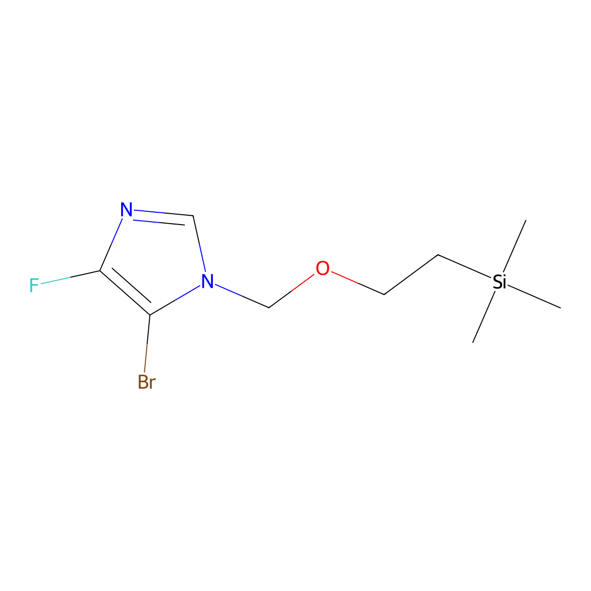 5-Bromo-4-fluoro-1-((2-(trimethylsilyl)ethoxy)methyl)-1H-imidazole molecular structure, CAS 1823245-69-7