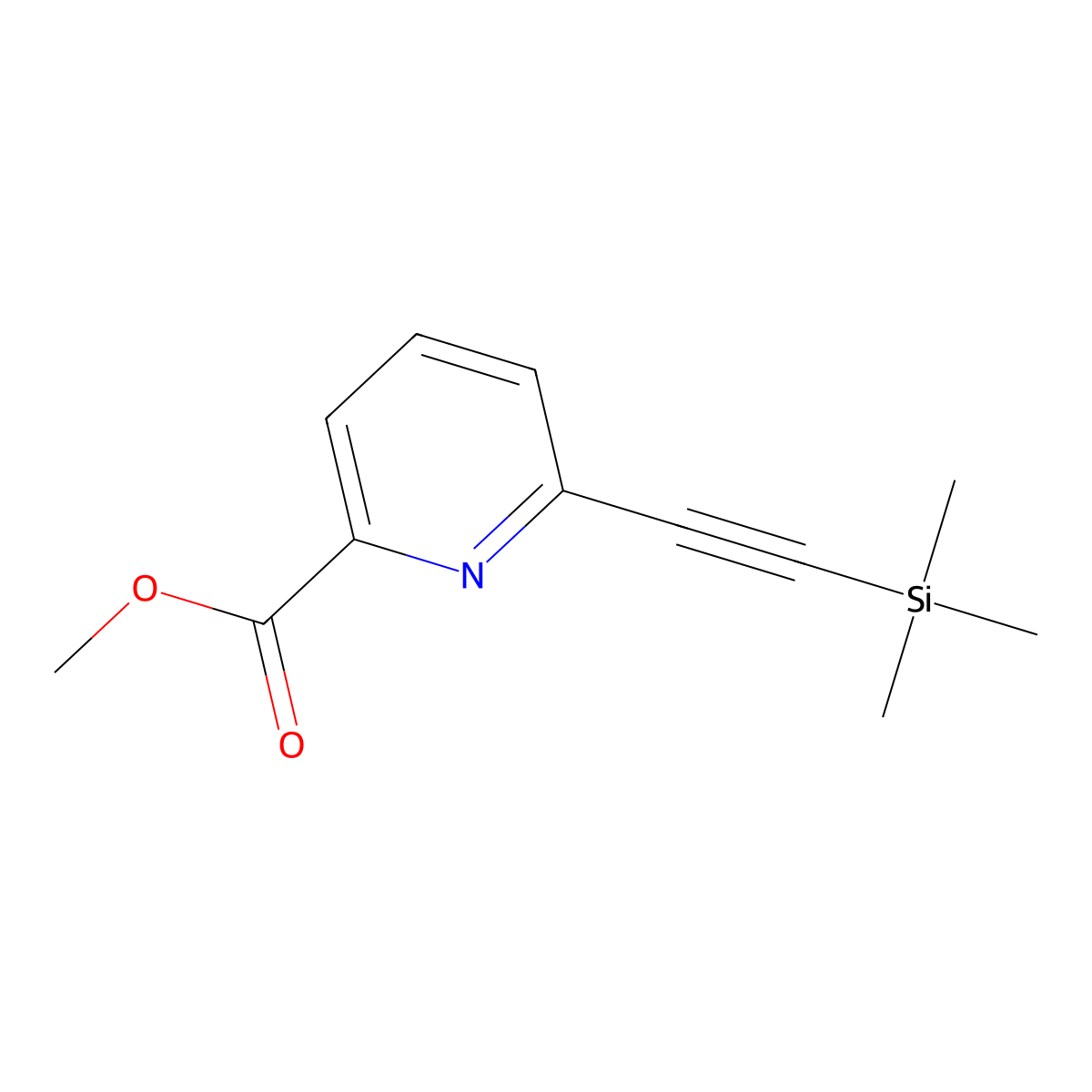 Methyl 6-((trimethylsilyl)ethynyl)picolinate molecular structure, CAS 1823246-05-4