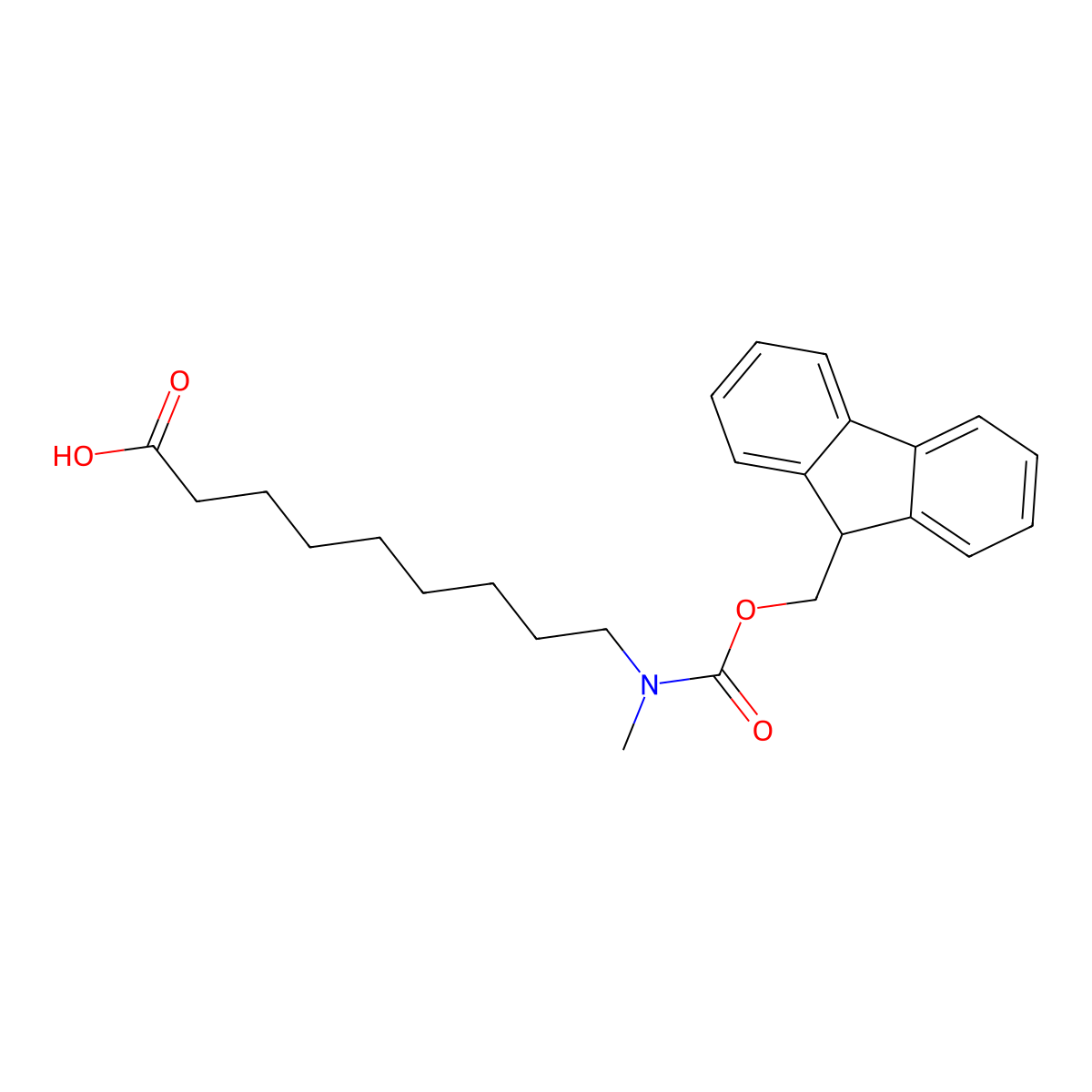 N-Fmoc-9-(methylamino)nonanoic acid molecular structure, CAS 1823246-19-0