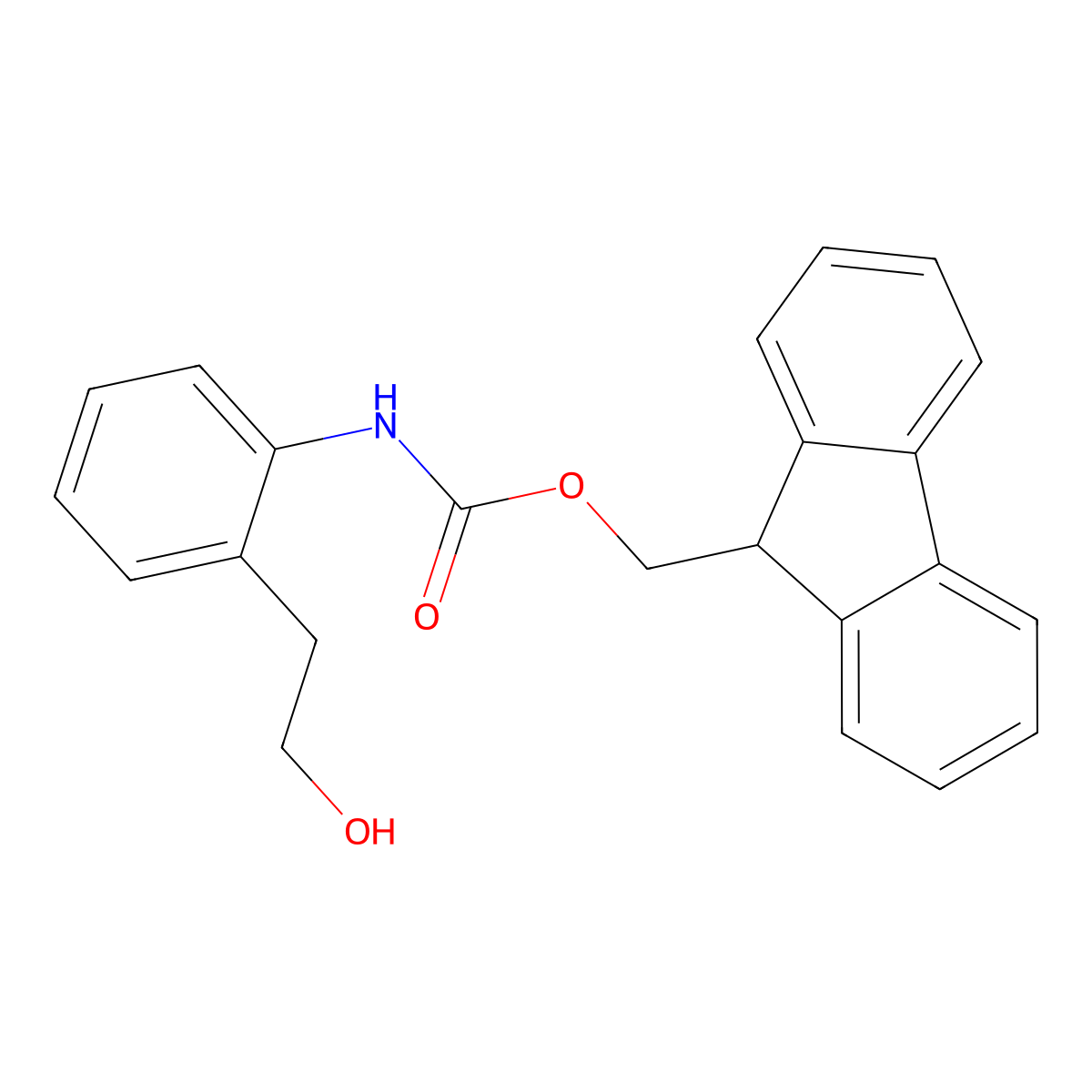 (9H-fluoren-9-yl)methyl N-[2-(2-hydroxyethyl)phenyl]carbamate molecular structure, CAS 1823246-40-7