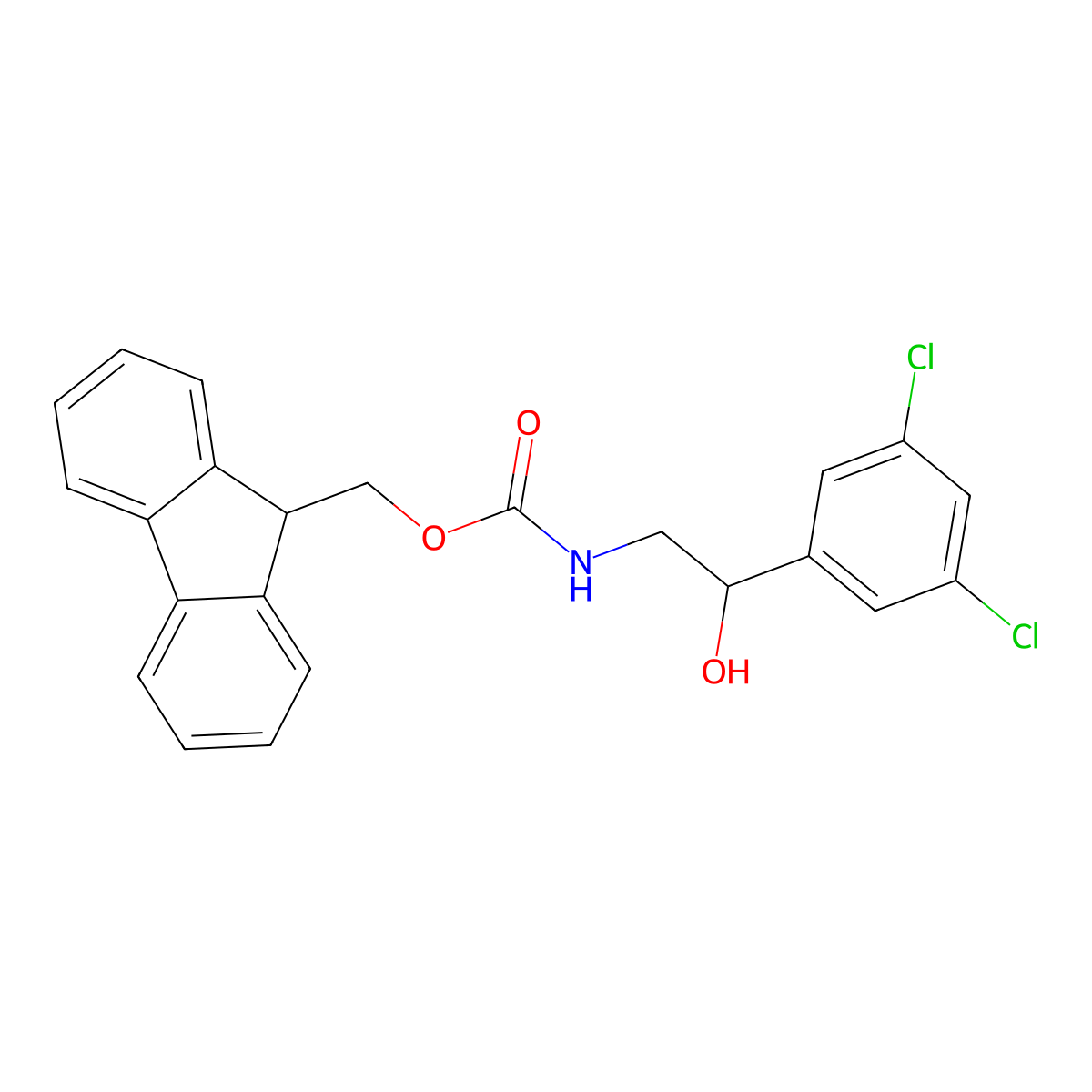 (9H-fluoren-9-yl)methyl N-[2-(3,5-dichlorophenyl)-2-hydroxyethyl]carbamate molecular structure, CAS 1823246-61-2
