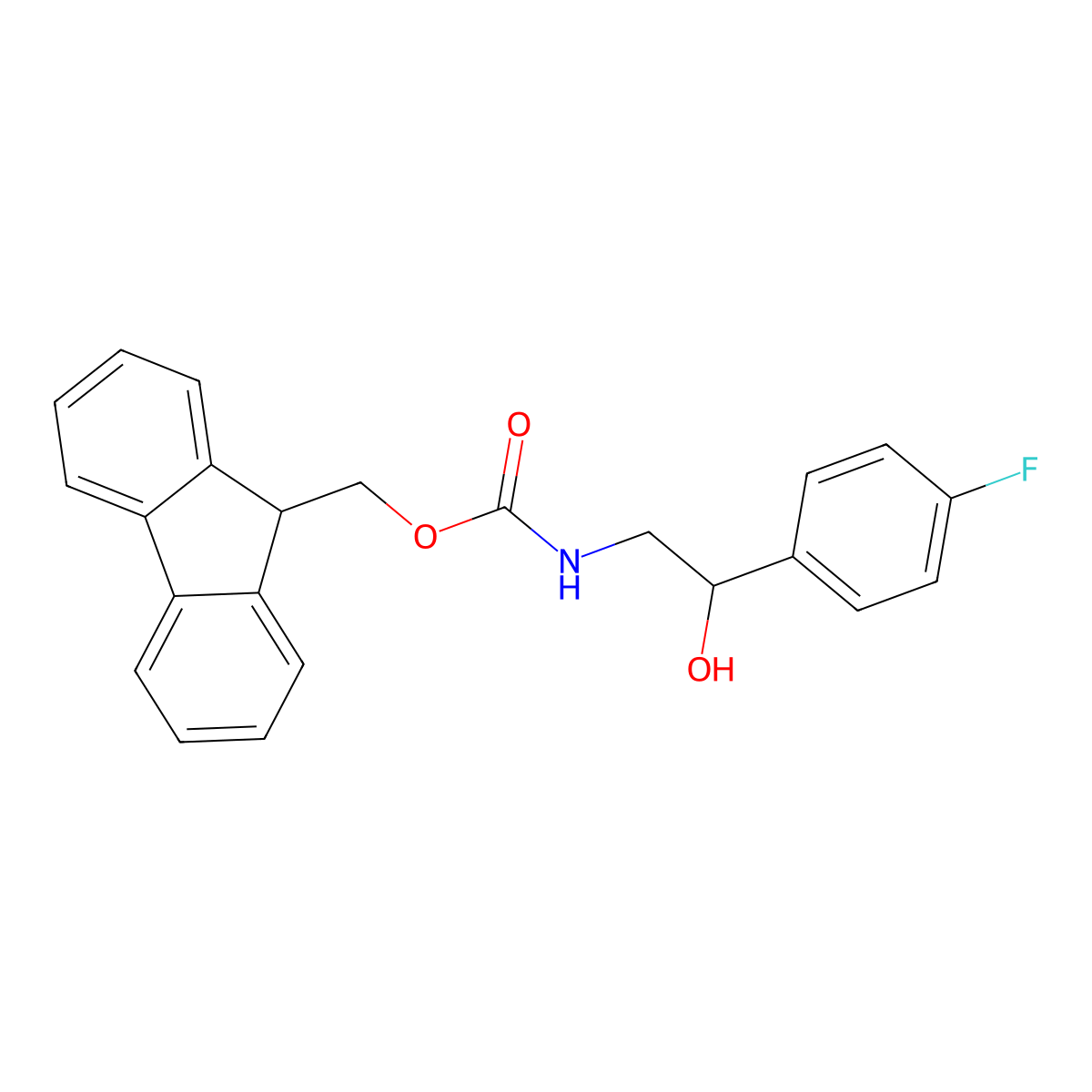 (9H-fluoren-9-yl)methyl N-[2-(4-fluorophenyl)-2-hydroxyethyl]carbamate molecular structure, CAS 1823246-75-8