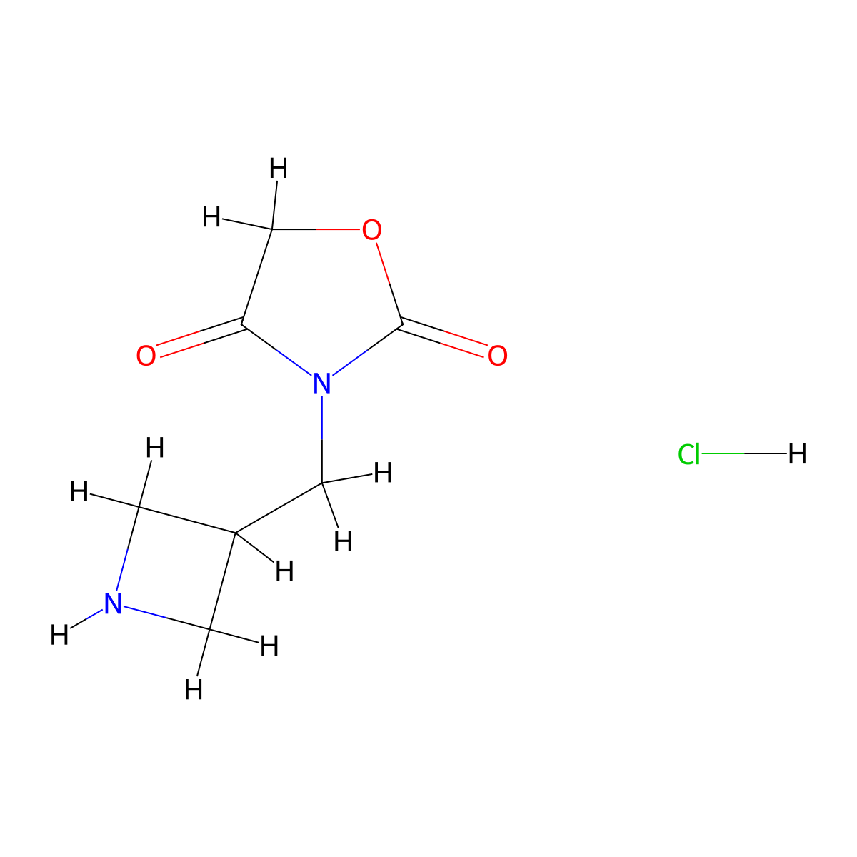 3-[(Azetidin-3-yl)methyl]-1,3-oxazolidine-2,4-dione hydrochloride molecular structure, CAS 1823247-44-4