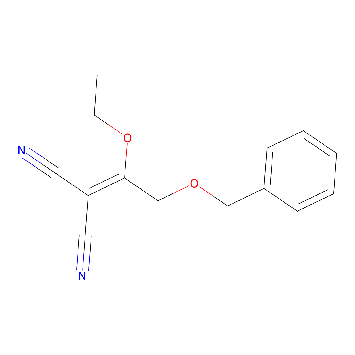 2-(2-(Benzyloxy)-1-ethoxyethylidene)malononitrile molecular structure, CAS 1823247-94-4