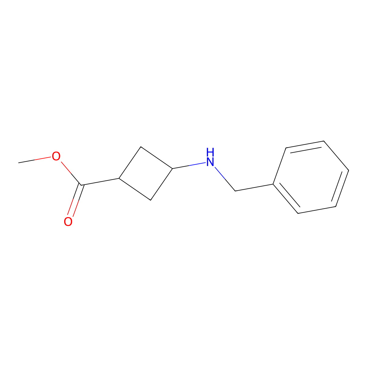 Methyl 3-(benzylamino)cyclobutane-1-carboxylate molecular structure, CAS 1823248-76-5