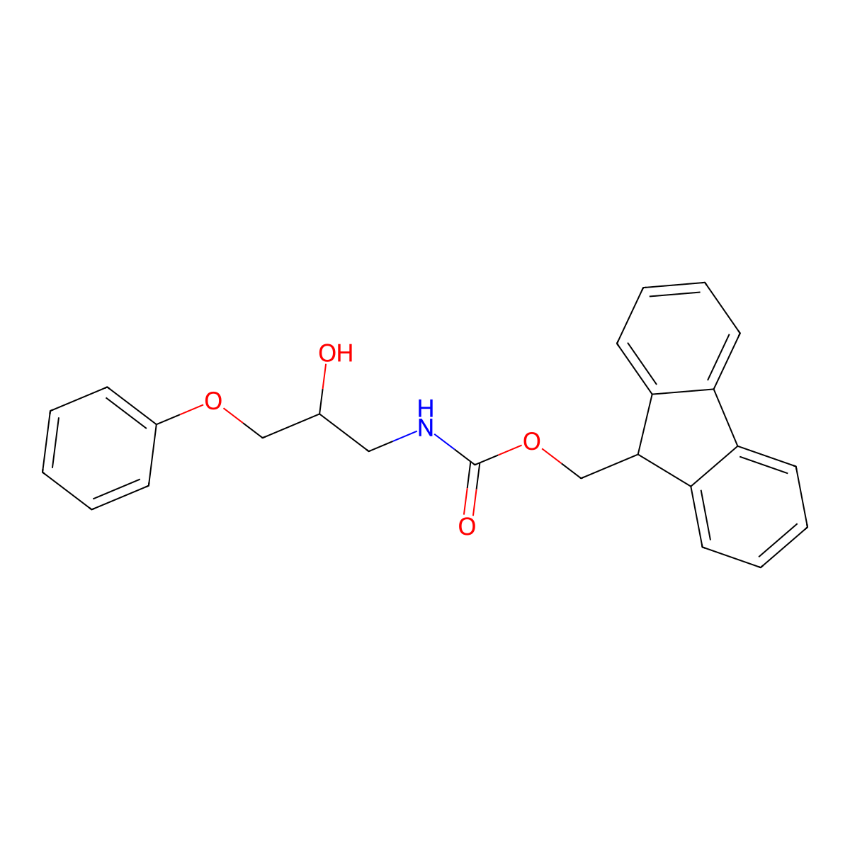 (9H-fluoren-9-yl)methyl N-(2-hydroxy-3-phenoxypropyl)carbamate molecular structure, CAS 1823249-42-8