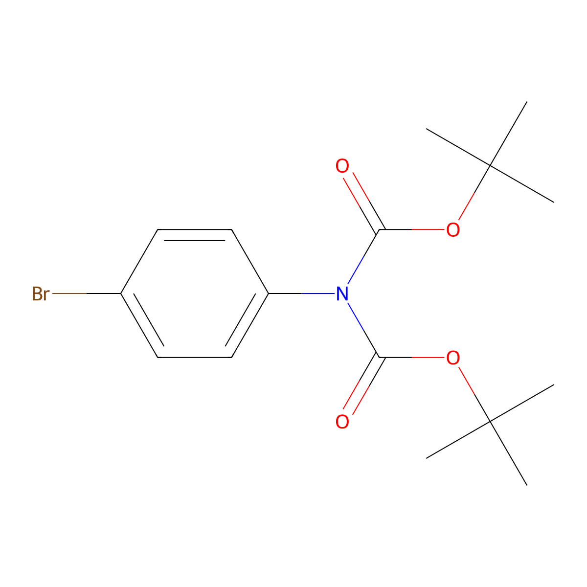 4-bromo-(N,N-di-tert-butoxycarbonylamino) benzene molecular structure, CAS 1823249-47-3