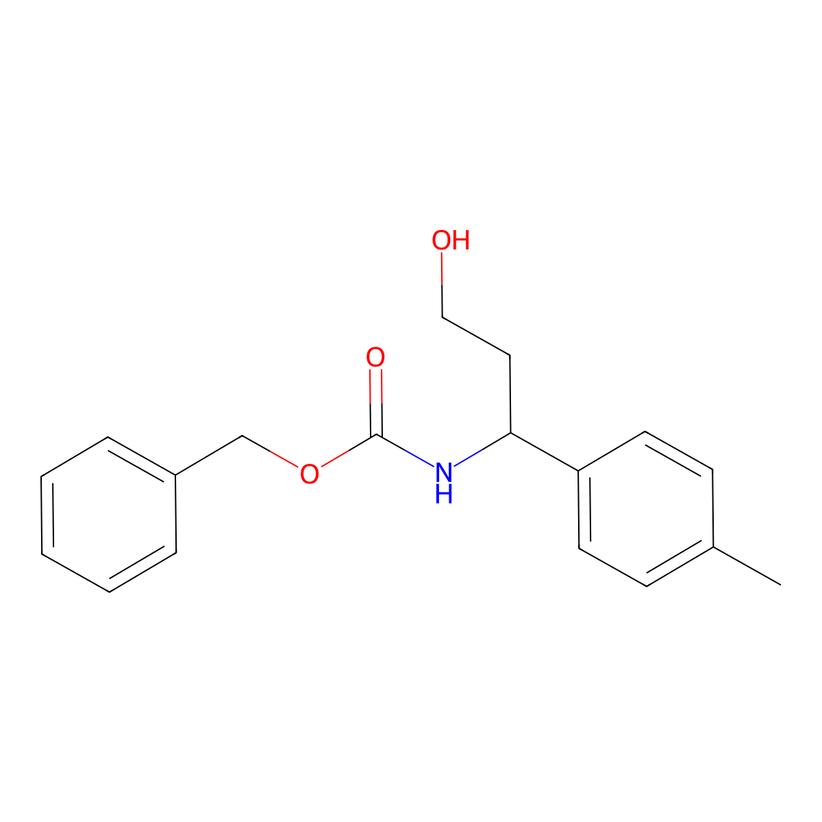 benzyl N-[3-hydroxy-1-(4-methylphenyl)propyl]carbamate molecular structure, CAS 1823249-72-4