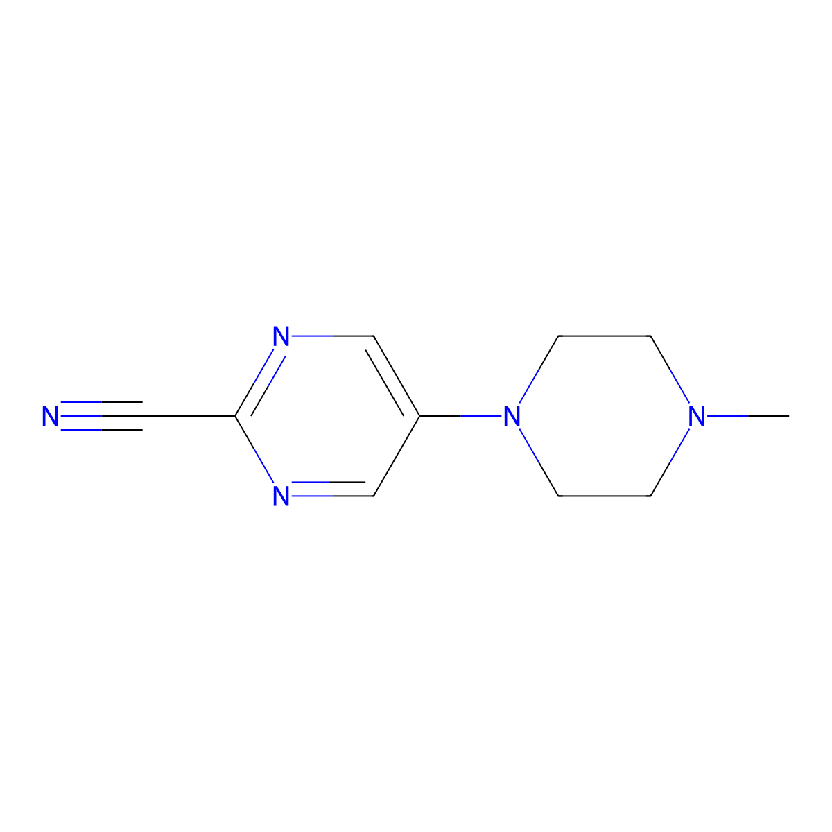 5-(4-Methylpiperazin-1-yl)pyrimidine-2-carbonitrile molecular structure, CAS 1823251-05-3