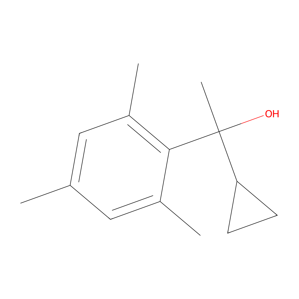 1-(2,4,6-Trimethylphenyl)-1-cyclopropyl ethanol molecular structure, CAS 1823251-47-3