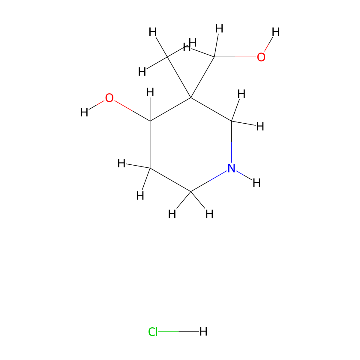 3-(Hydroxymethyl)-3-methylpiperidin-4-ol hydrochloride molecular structure, CAS 1823252-95-4