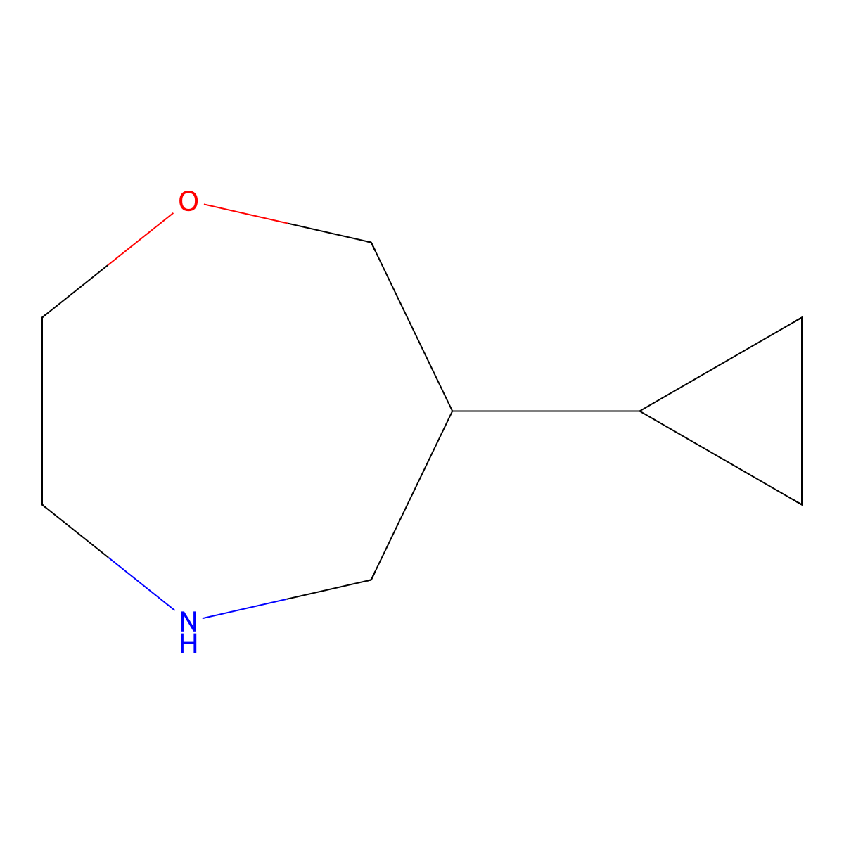 6-Cyclopropyl-1,4-oxazepane molecular structure, CAS 1823253-40-2
