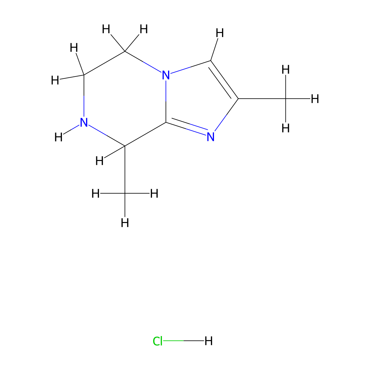 2,8-dimethyl-5H,6H,7H,8H-imidazo[1,2-a]pyrazine hydrochloride molecular structure, CAS 1823253-44-6