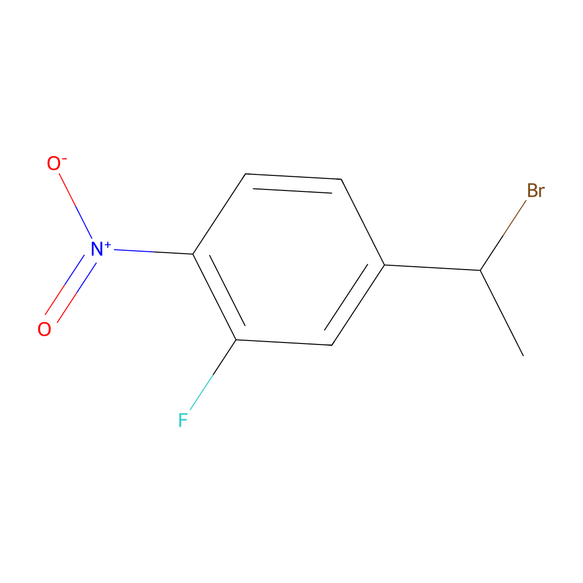 4-(1-Bromoethyl)-2-fluoro-1-nitrobenzene molecular structure, CAS 1823254-37-0