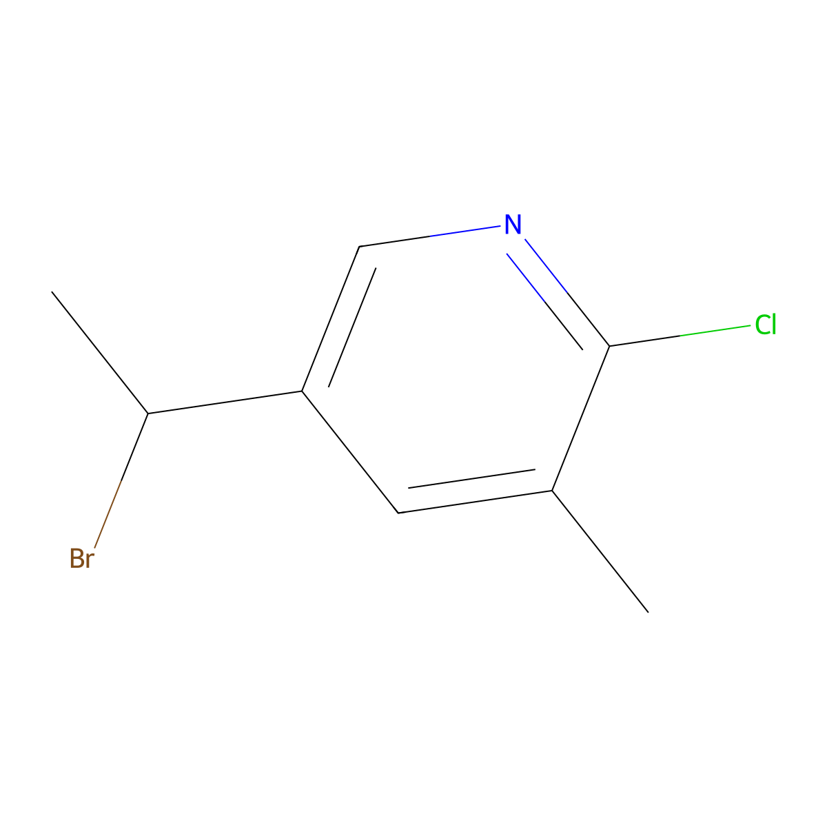 5-(1-Bromoethyl)-2-chloro-3-methylpyridine molecular structure, CAS 1823254-56-3