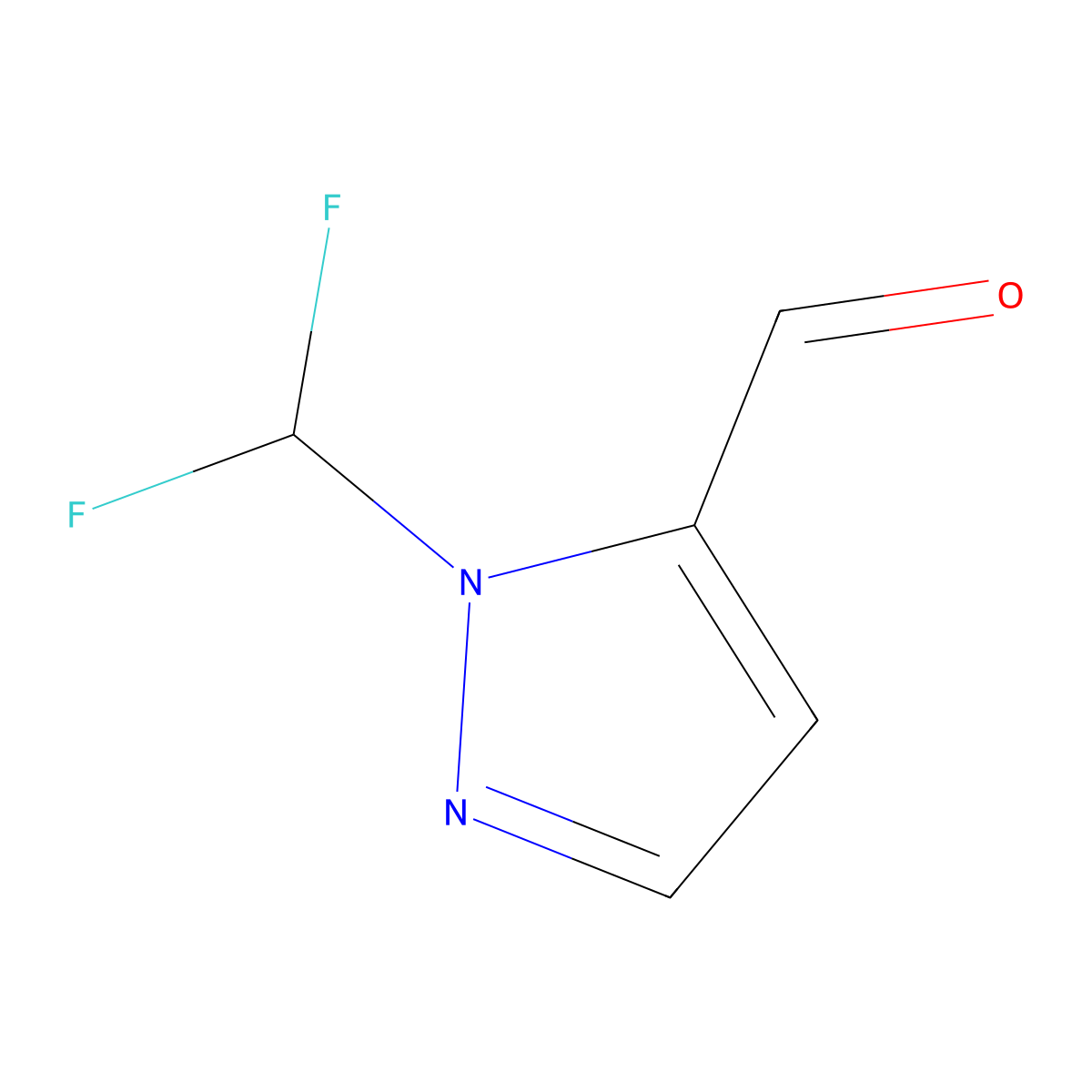 1-(difluoromethyl)-1H-pyrazole-5-carbaldehyde molecular structure, CAS 1823256-07-0