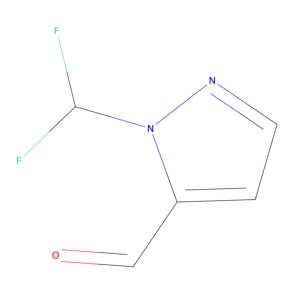 1-(difluoromethyl)-1H-pyrazole-5-carbaldehyde molecular structure, CAS 1823256-07-0