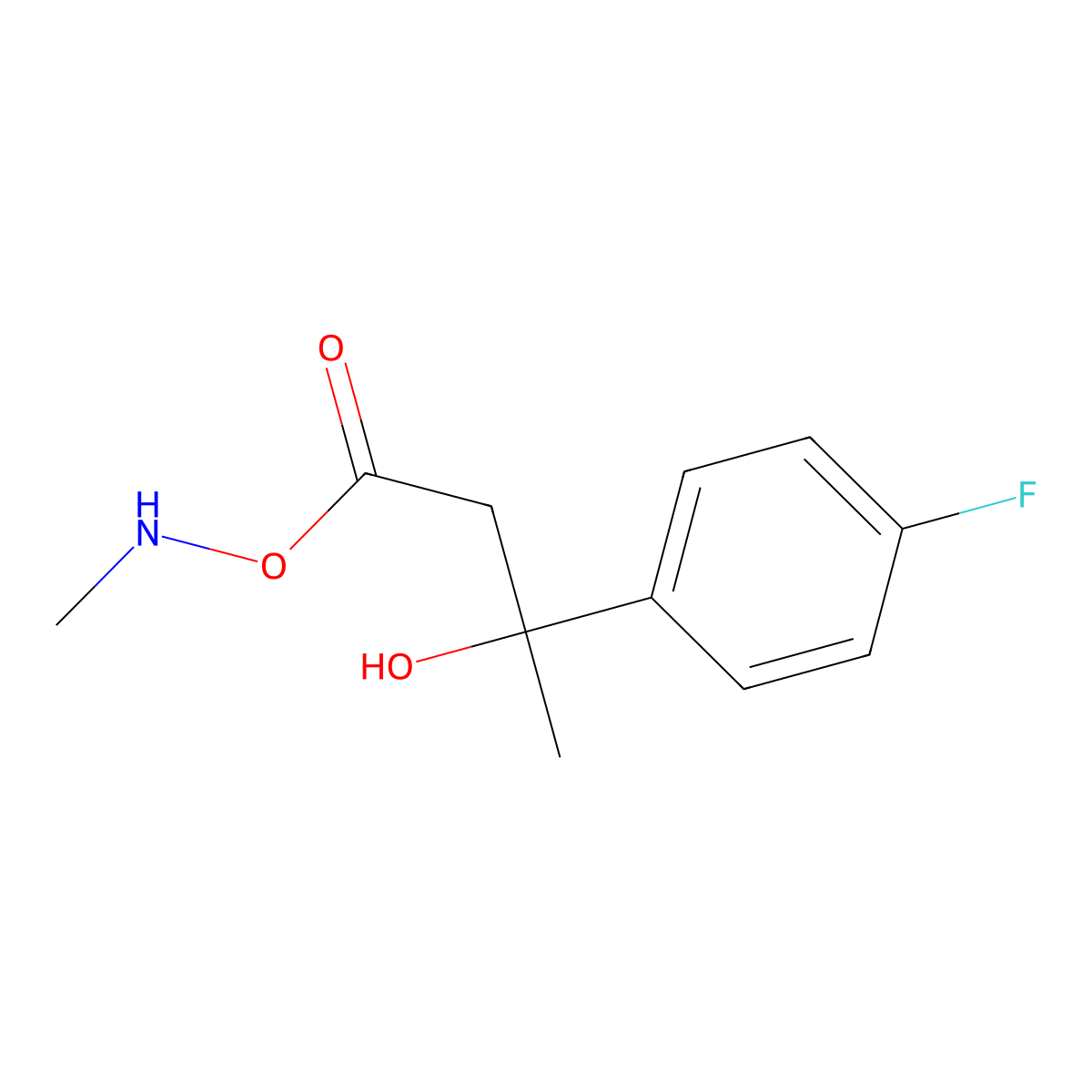 3-(4-Fluorophenyl)-3-hydroxy-1-[(methylamino)oxy]butan-1-one molecular structure, CAS 1823256-08-1