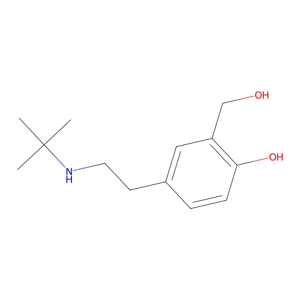 4-(2-(Tert-butylamino)ethyl)-2-(hydroxymethyl)phenol molecular structure, CAS 1823256-56-9