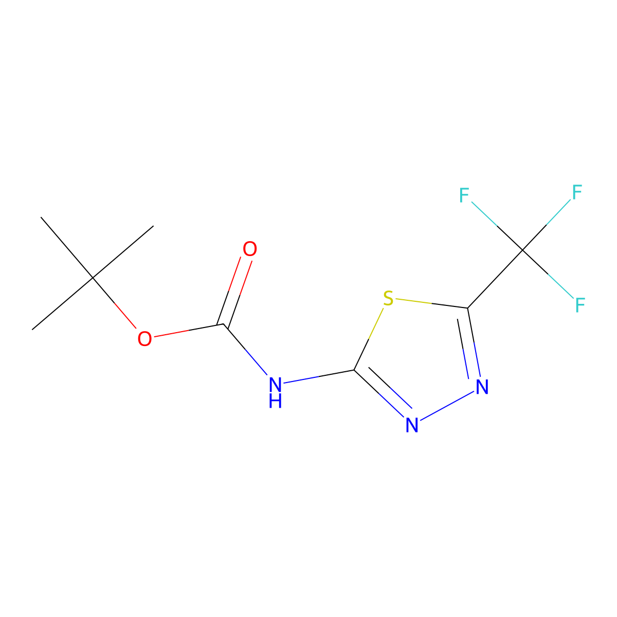 tert-butyl N-[5-(trifluoromethyl)-1,3,4-thiadiazol-2-yl]carbamate molecular structure, CAS 1823257-56-2