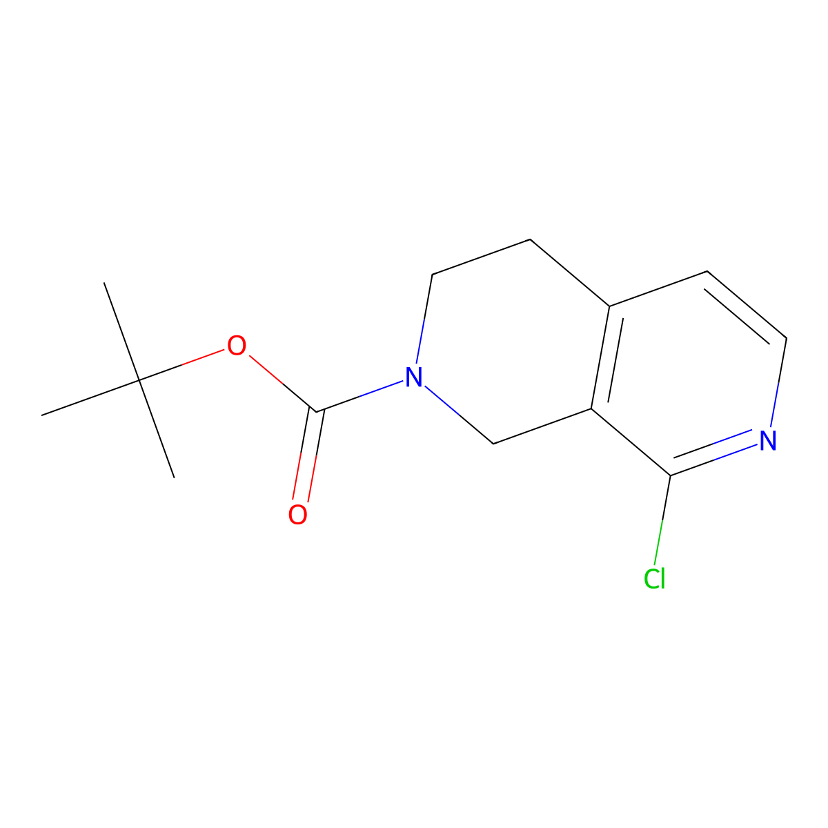tert-Butyl 8-chloro-3,4-dihydro-2,7-naphthyridine-2(1H)-carboxylate molecular structure, CAS 1823257-74-4