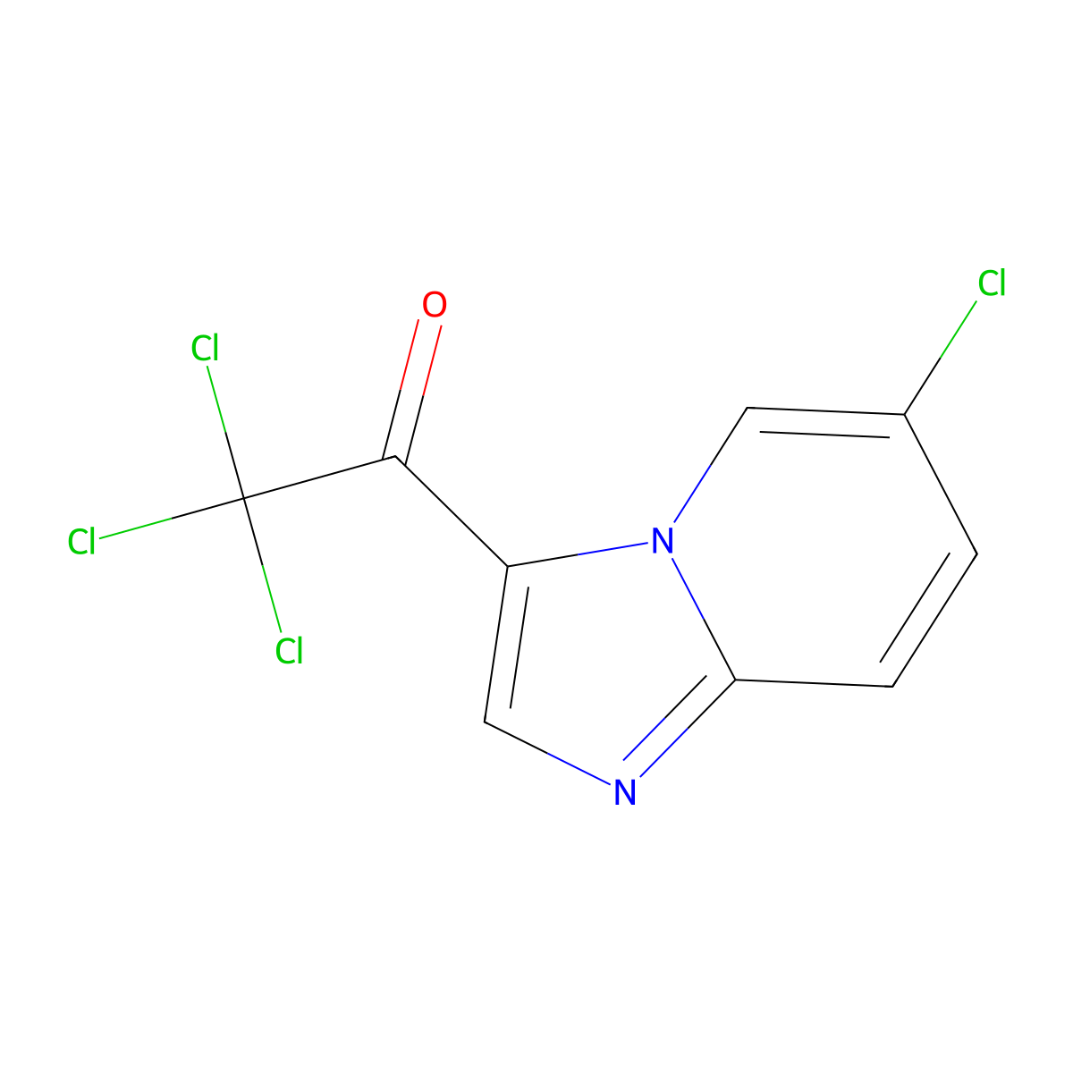 2,2,2-Trichloro-1-(6-chloroimidazo[1,2-a]pyridin-3-yl)ethanone molecular structure, CAS 1823257-78-8