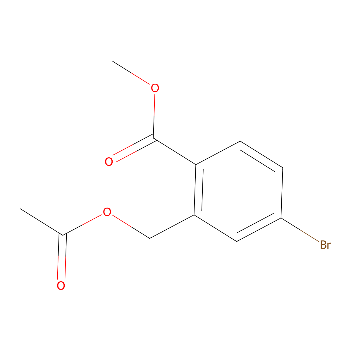 Methyl 2-[(acetyloxy)methyl]-4-bromobenzoate molecular structure, CAS 1823258-41-8