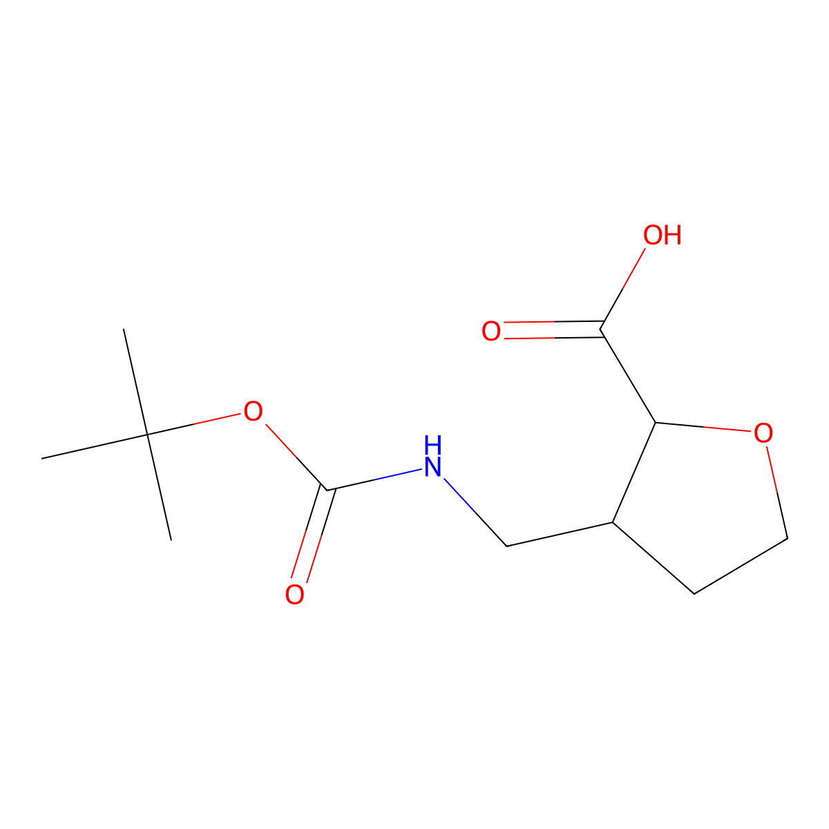 3-({[(Tert-butoxy)carbonyl]amino}methyl)oxolane-2-carboxylic acid molecular structure, CAS 1823258-81-6