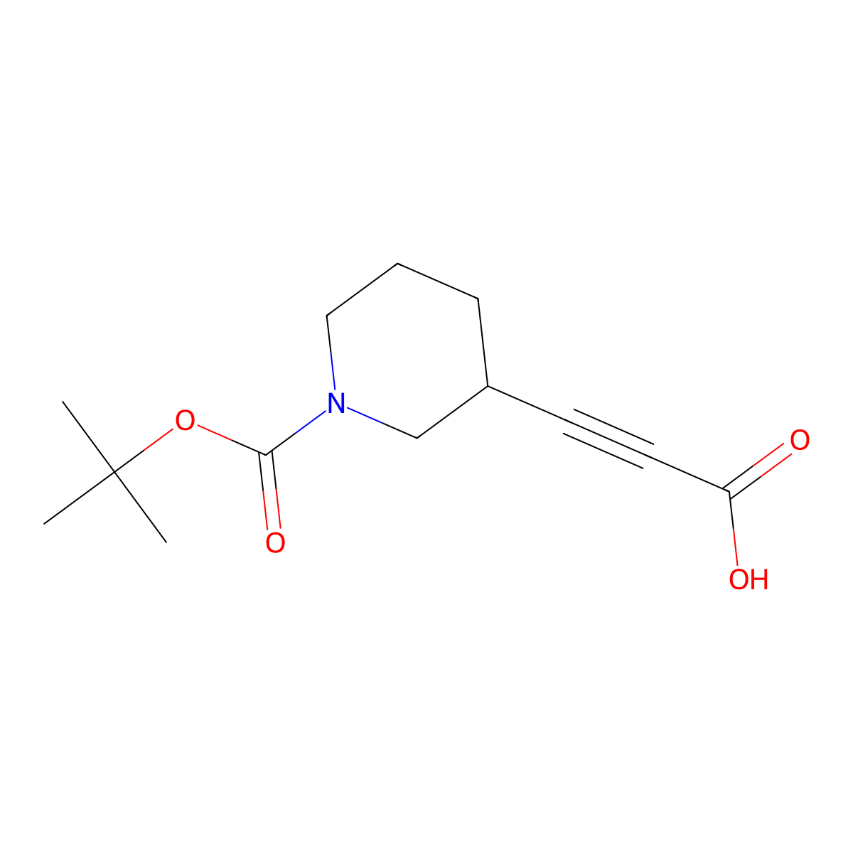 3-{1-[(Tert-butoxy)carbonyl]piperidin-3-yl}prop-2-ynoic acid molecular structure, CAS 1823259-06-8