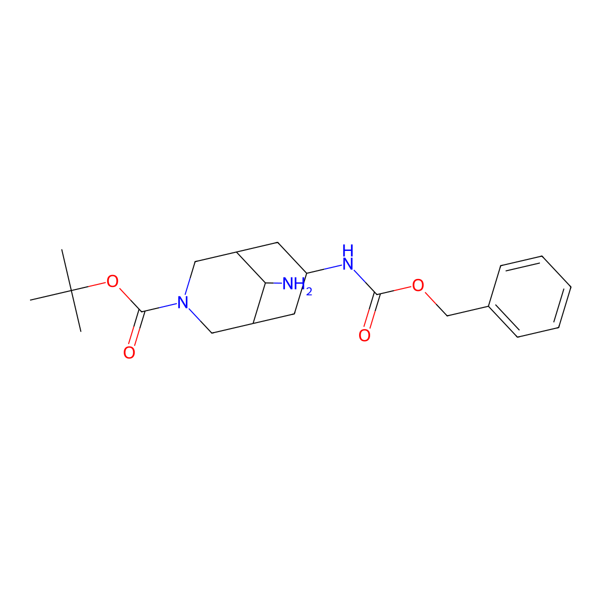 Tert-butyl 9-amino-7-{[(benzyloxy)carbonyl]amino}-3-azabicyclo[3.3.1]nonane-3-carboxylate molecular structure, CAS 1823259-34-2
