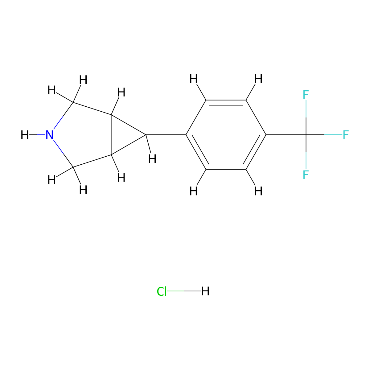 6-(4-(Trifluoromethyl)phenyl)-3-azabicyclo[3.1.0]hexane hydrochloride molecular structure, CAS 1823259-46-6