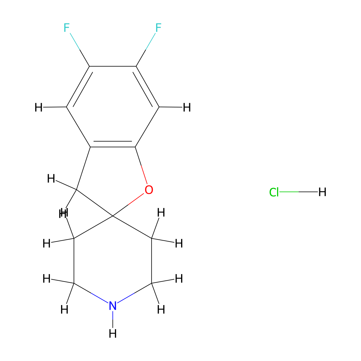 5,6-Difluoro-3H-spiro[benzofuran-2,4'-piperidine] hydrochloride molecular structure, CAS 1823259-59-1