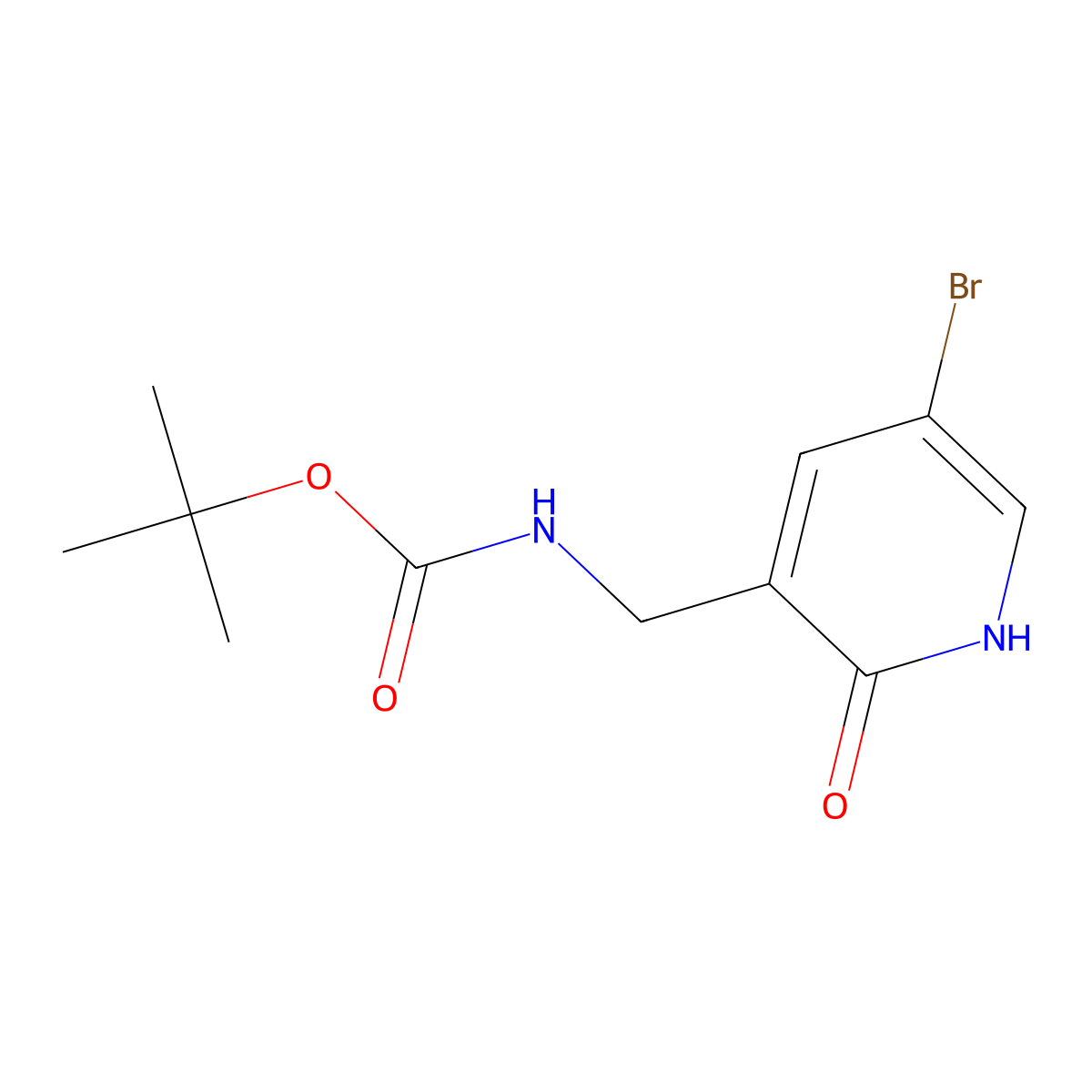 tert-butyl N-[(5-bromo-2-hydroxypyridin-3-yl)methyl]carbamate molecular structure, CAS 1823260-78-1