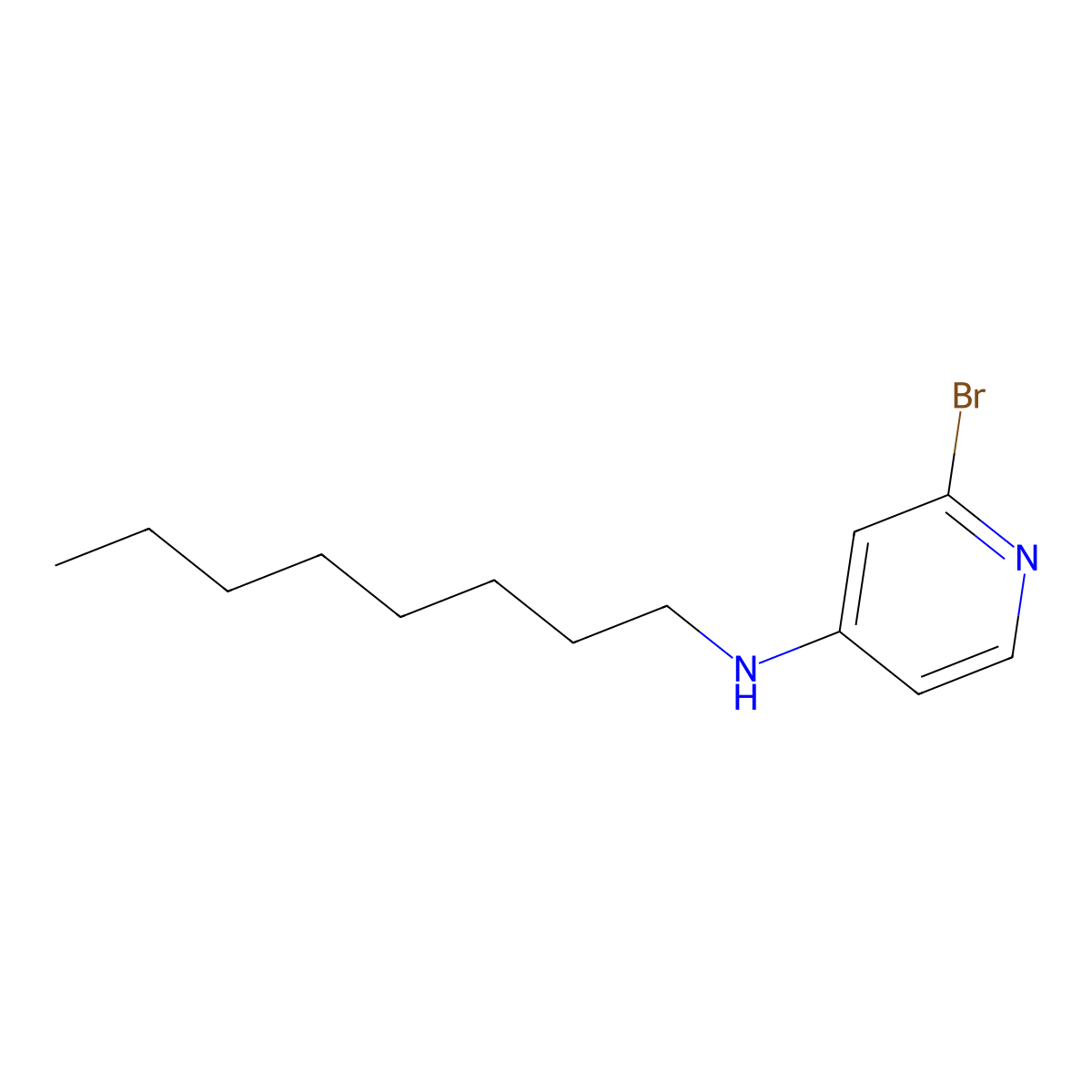 2-Bromo-n-octylpyridin-4-amine molecular structure, CAS 1823262-06-1