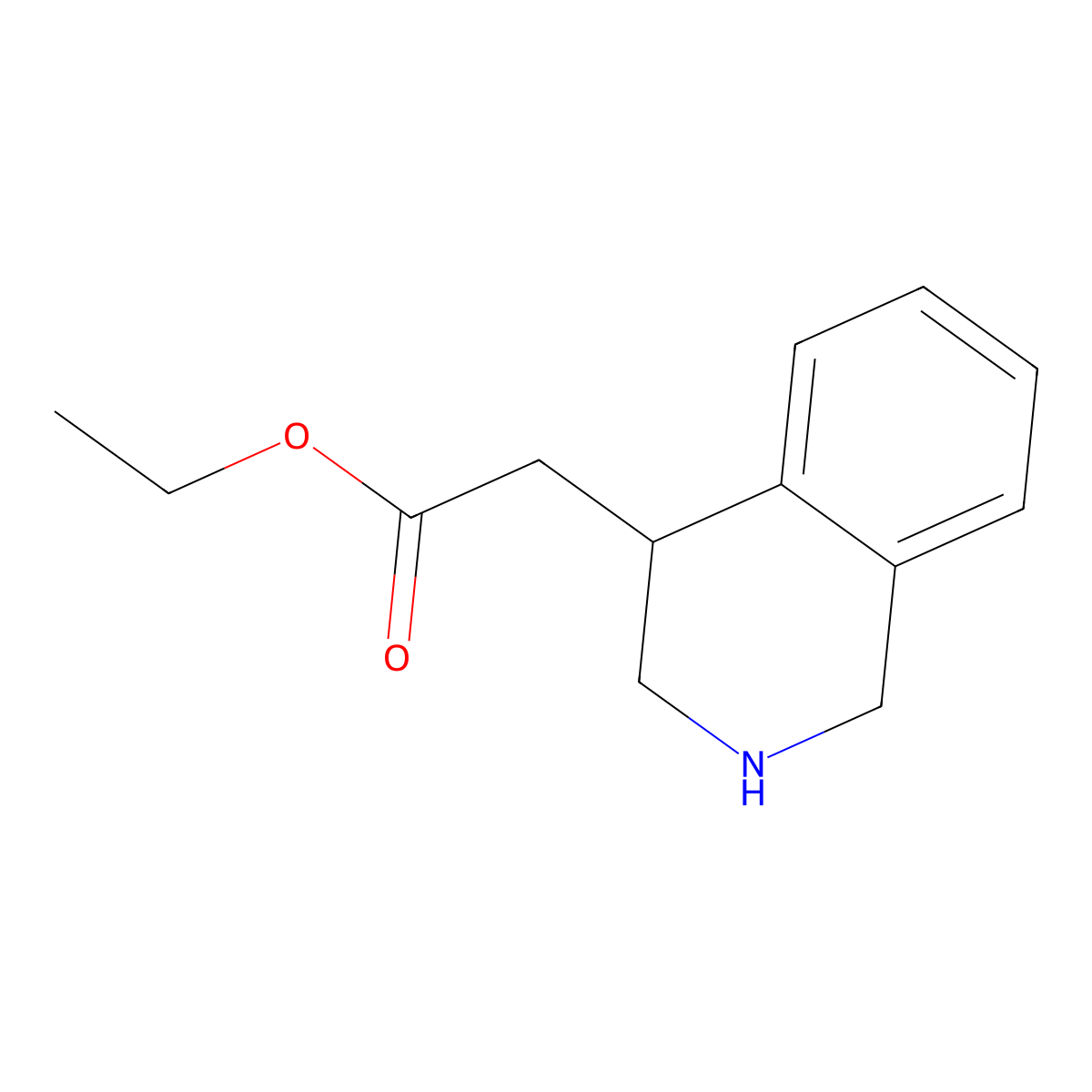 Ethyl 2-(1,2,3,4-tetrahydroisoquinolin-4-yl)acetate molecular structure, CAS 1823262-72-1