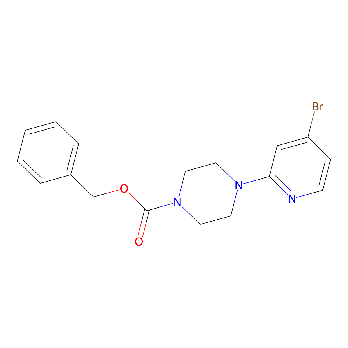 Benzyl 4-(4-bromopyridin-2-yl)piperazine-1-carboxylate molecular structure, CAS 1823263-00-8