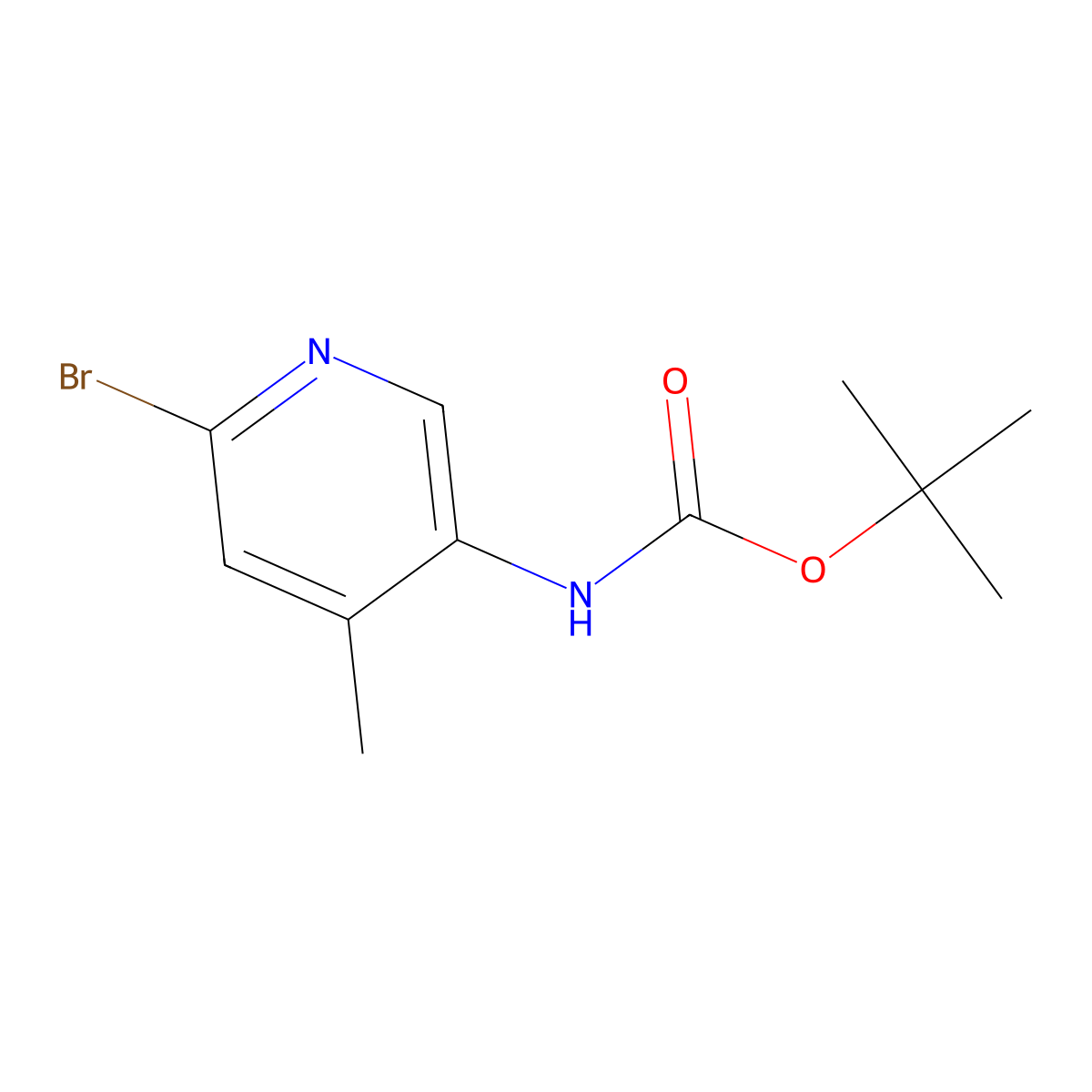 Tert-butyl (6-bromo-4-methylpyridin-3-YL)carbamate molecular structure, CAS 1823263-01-9