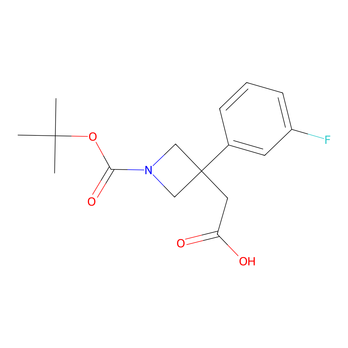 2-{1-[(Tert-butoxy)carbonyl]-3-(3-fluorophenyl)azetidin-3-yl}acetic acid molecular structure, CAS 1823264-44-3